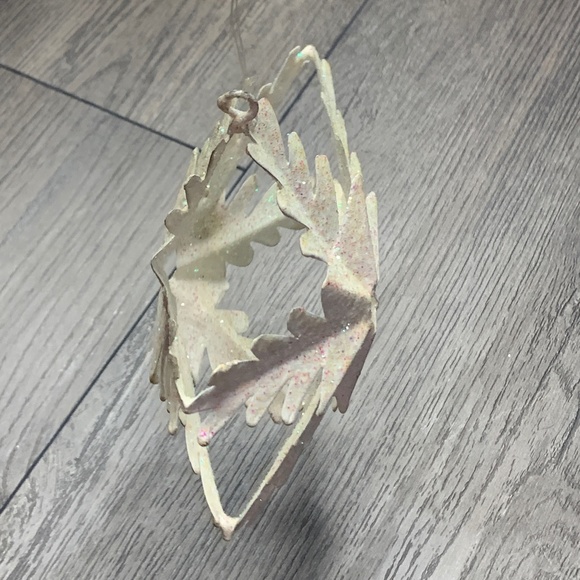 White snowflake Ornament, pink purple glitter shine sparkle, holiday decorations - Picture 9 of 15